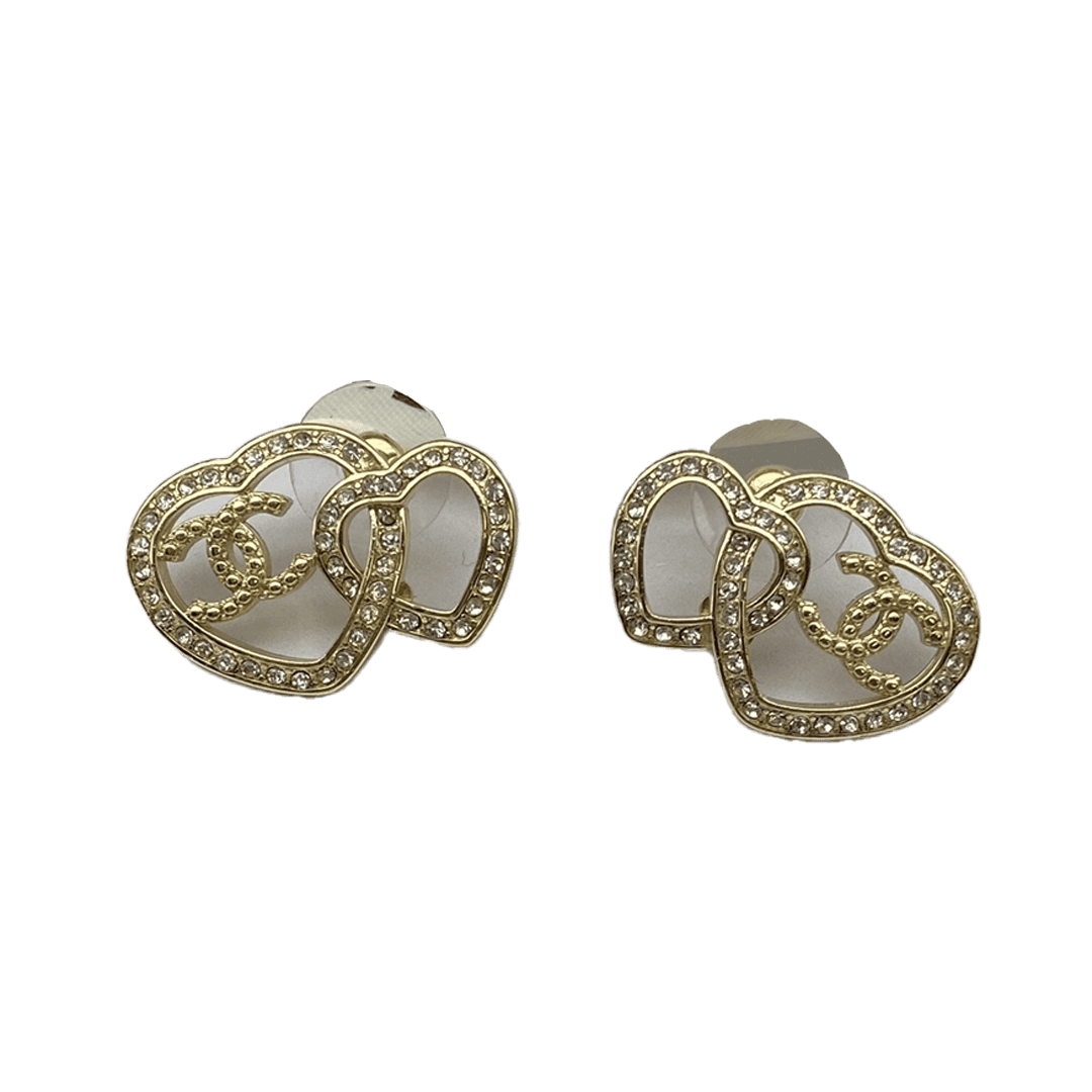 18K  Chanel Heart Diamonds Earrings