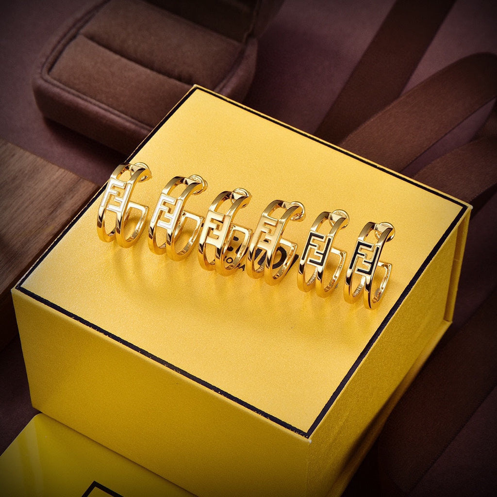 18K Fendi Forever Oval Earrings