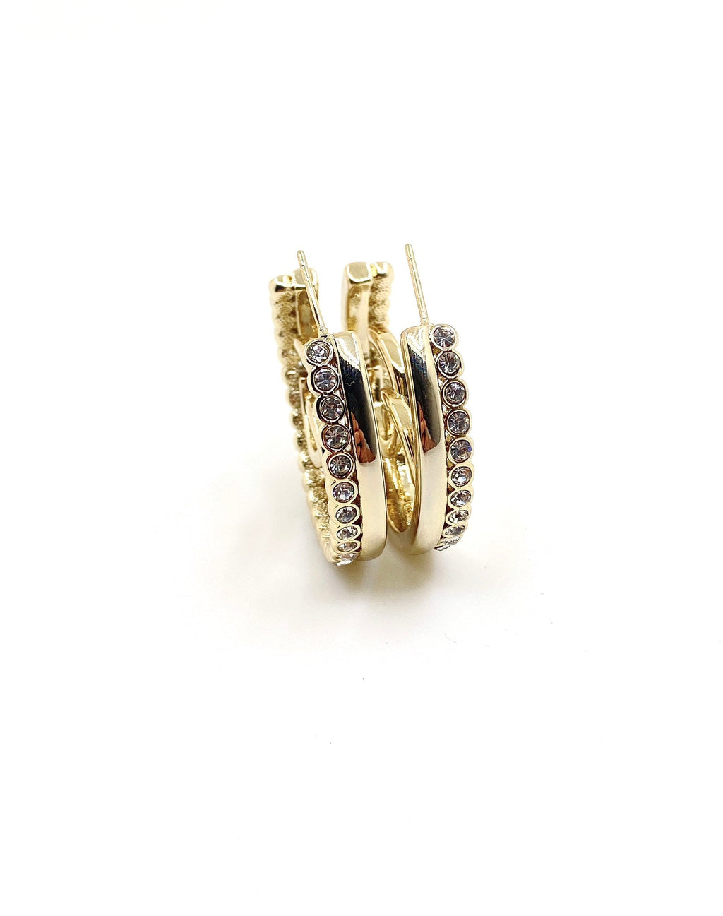 18K  Chanel Circle Crystals Earrings