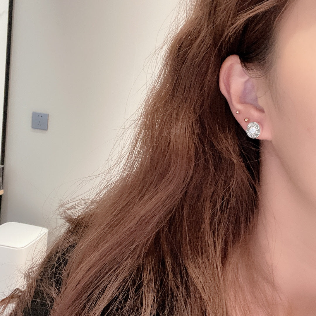 18K Tiffany 1837 Diamond Earrings